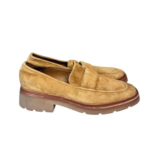 Vince Robin Brown Suede Leather Square Toe Penny Loafer Womens US 10 M EU 41 main image 5
